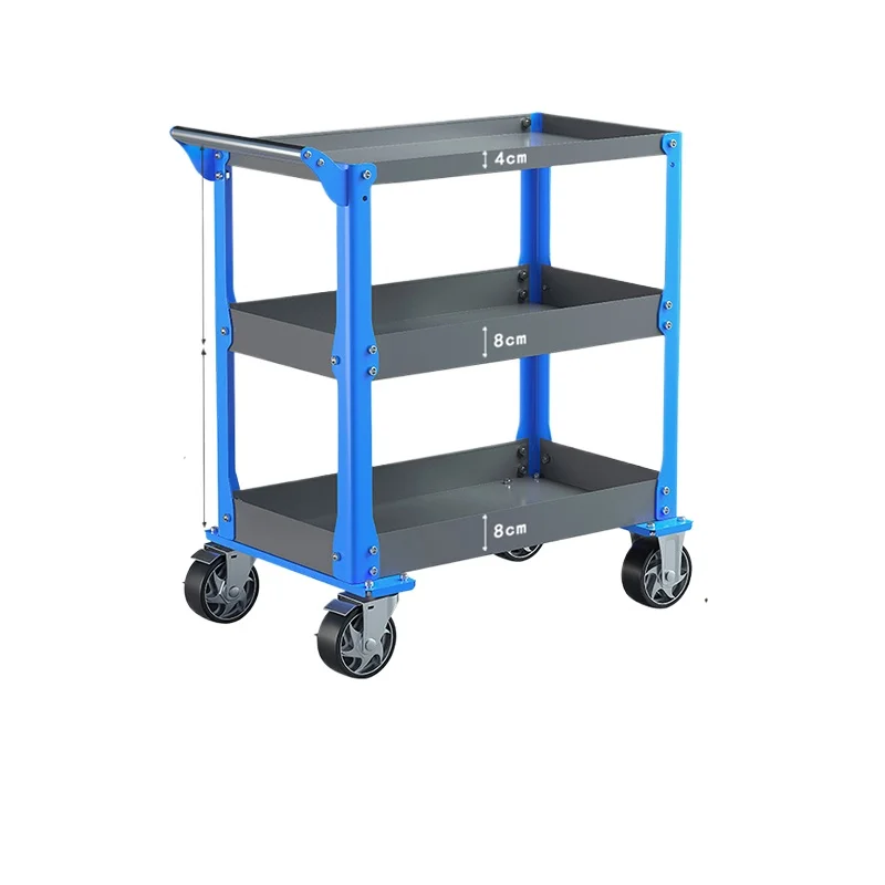 

Auto repair tool cart workshop maintenance trolley stainless steel multi-functional three-layer pumping mobile tool rack