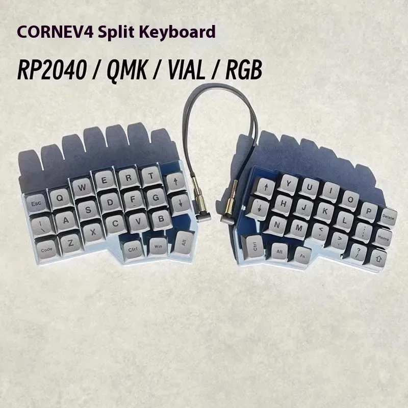 Corne V4 Split Keyboard Rp2040 Rgb Hot Swap Support Qmk/Vial With 3.5mm Audio Line Split Keyboard Kit Customized Pc Gamer Gift