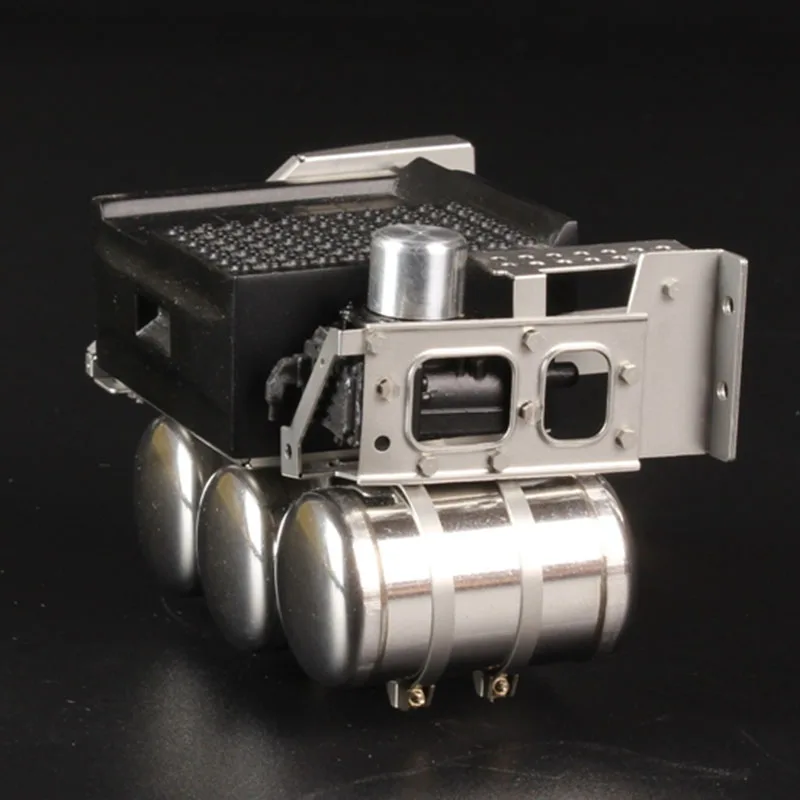 Scatola batteria di simulazione in metallo in scala 1:14 3 serbatoi di gas Accessori di aggiornamento per camion Tamiya RC VOLVO FH16 56360