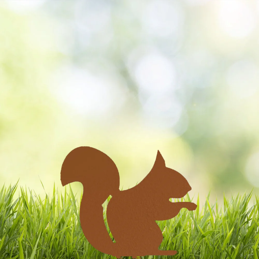 

1pc Squirrel Metal Garden Stake Add A Touch of Charm To Yard with Stake Ideal for Fall and Outdoor Settings Garden Decoration