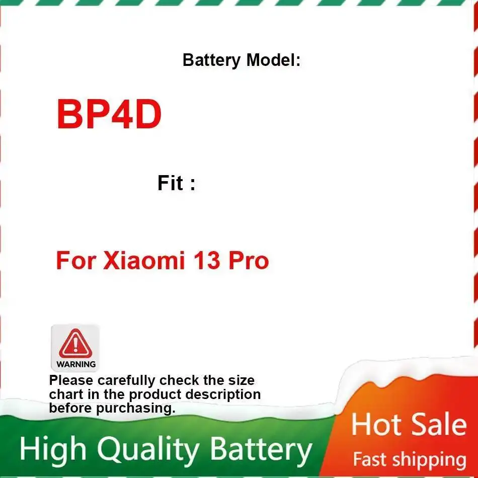 

Износостойкий аккумулятор мобильного телефона BP4D для Xiaomi 13 Pro 4820 мАч, сильная совместимость, гарантия + НЕТ