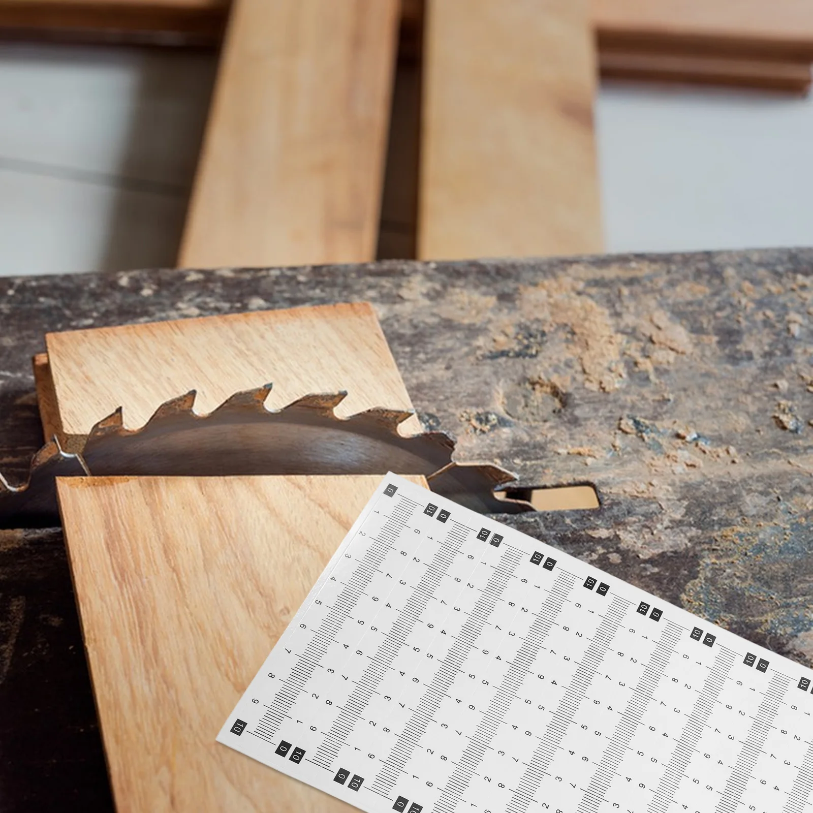 Self Adhesive Measuring Tape Stickers Waterproof Wear Resistant Peel Stick 20 Sheet Ruler Tape for Woodworking Sewing Saw Table