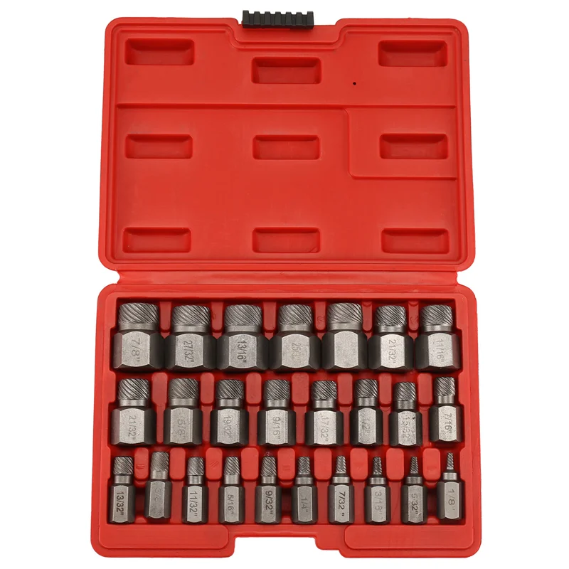 

AC88-25 Pieces Screw Extractors Hex Shank Imperial Screw Remover Tool For Damaged Screws Bolts Extractor Tool