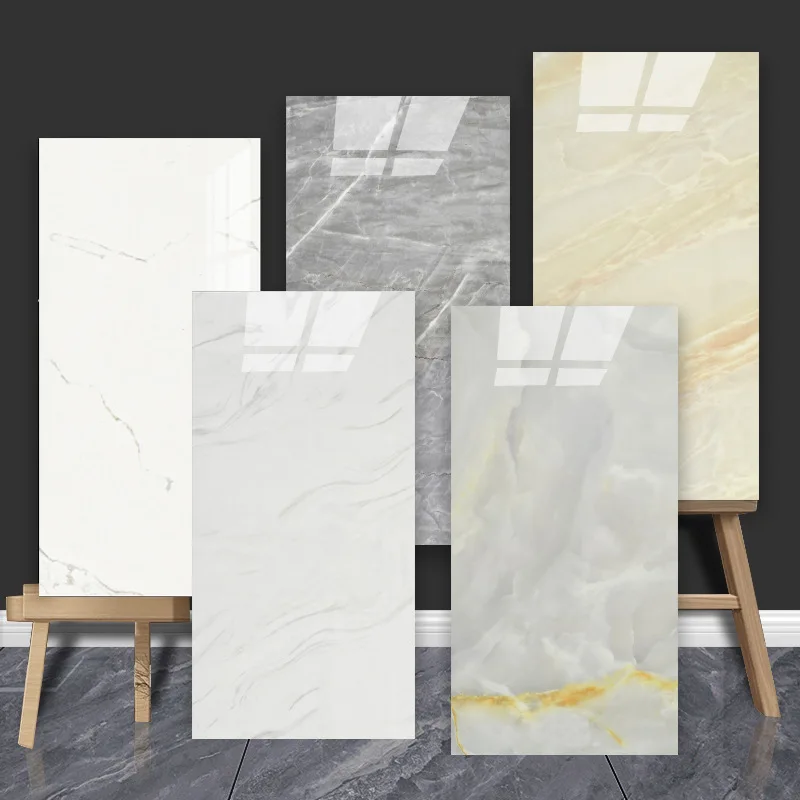 Aluminum-plastic Panel Wall Stickers - Self-adhesive Waterproof PVC Kitchen and Bathroom Glossy Imitation Marble Tiles Stickers