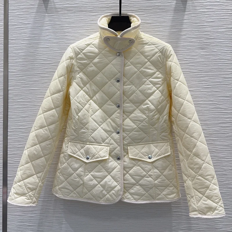

High-quality check-patterned women's down jacket with inner pocket Ultra-lightweight coat winter clothing 25101322