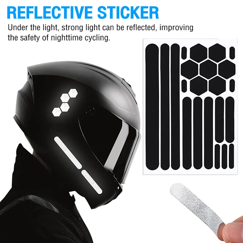 Reflective Stickers For Helmets Self-adhesive Reflective Tape For Helmets Bike Motorcycle Scooter Cycling Accessories