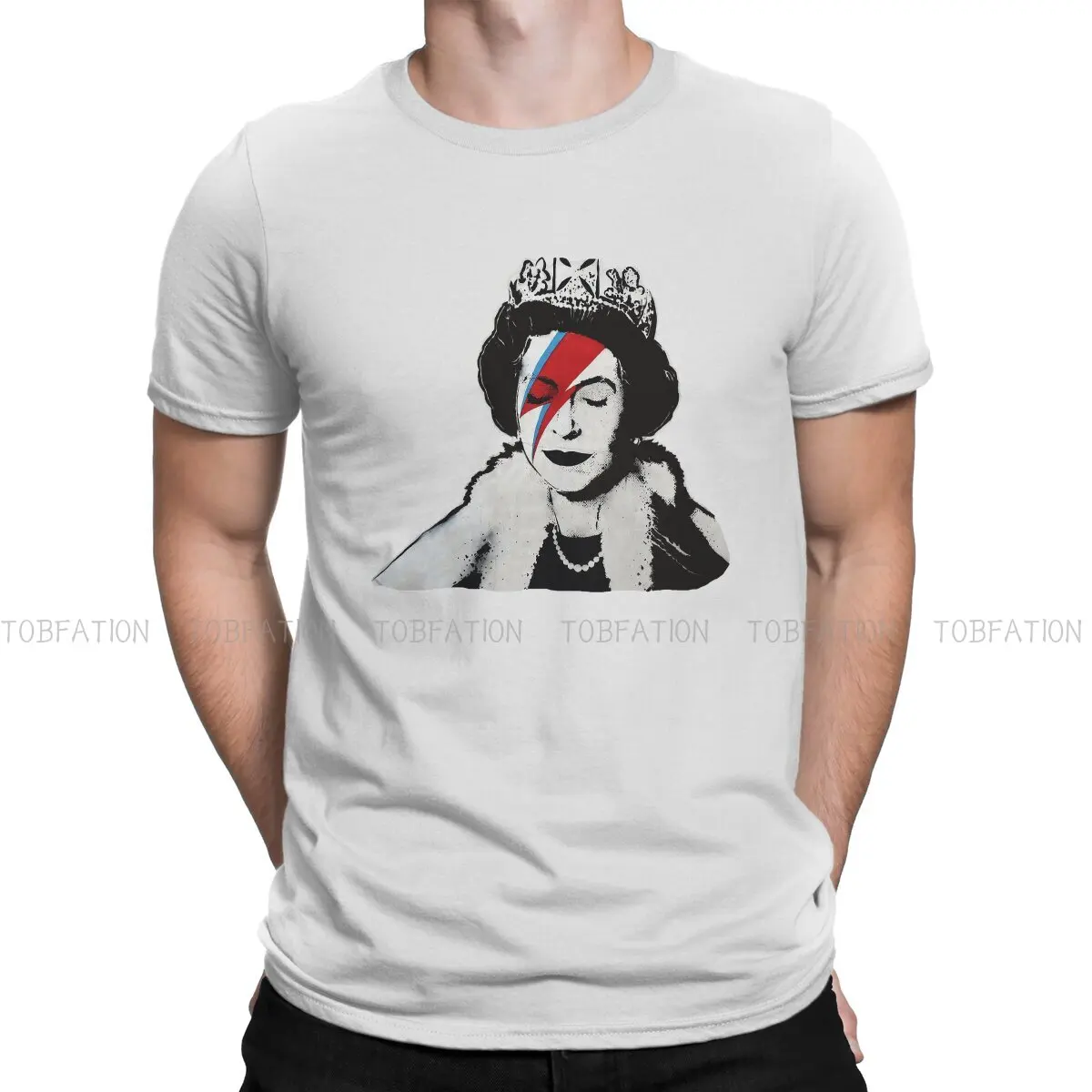 Banksy Graffiti Street Artist Crewneck TShirts UK England Queen Elisabeth  Print Men's T Shirt Hipster Tops 6XL