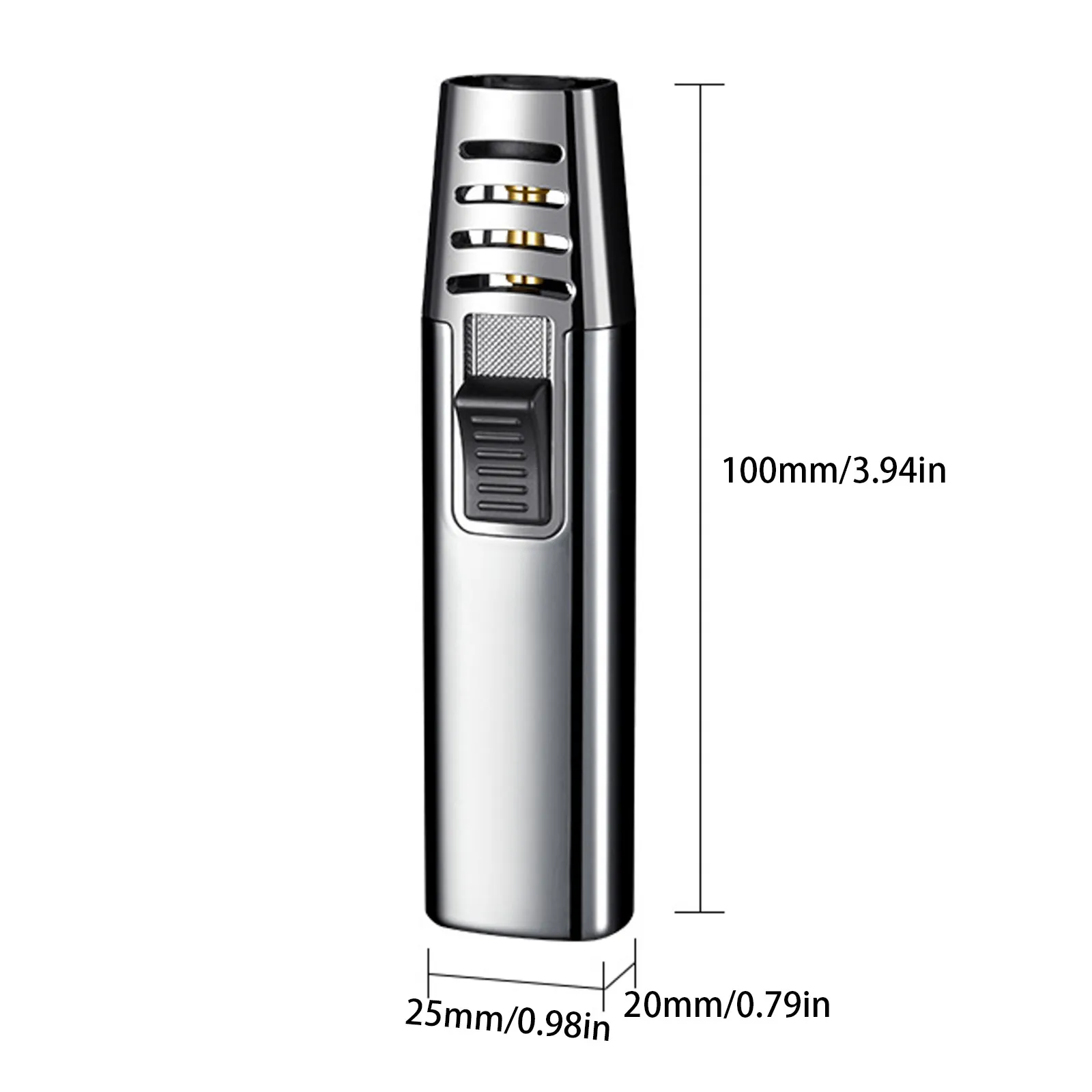 Windproof Straight Torch Blue Flame Torch Turbine Torcher Inflatable Windproof Refillable For Outdoor BBQ Baking Daily Use