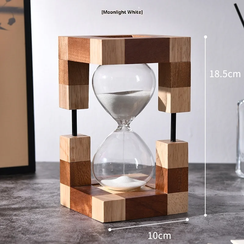 30 Minute Wooden Hourglass Timer Natural Sand Timer Decorative Home Office Desk Decor Gift Time Management Tool