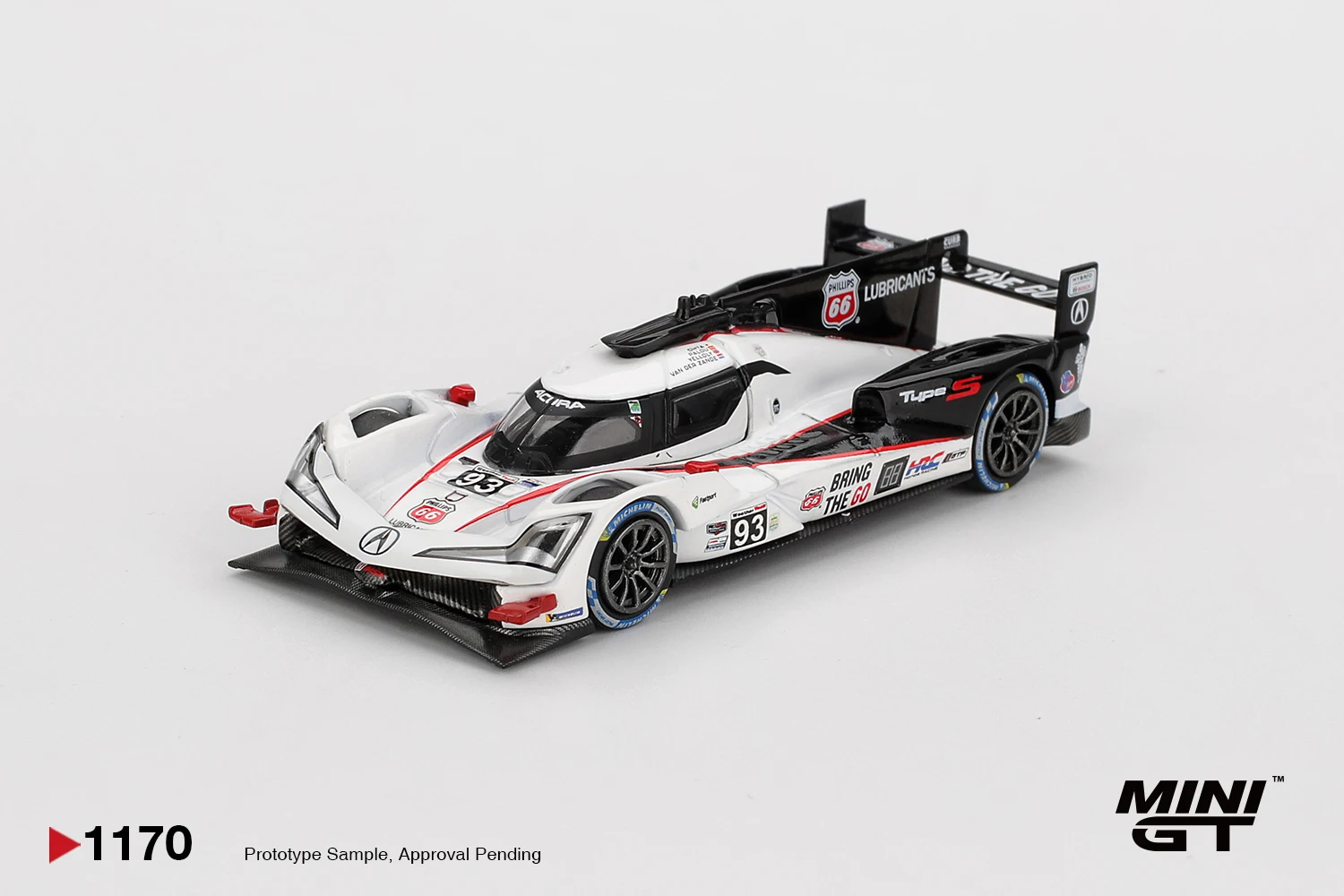 MINIGT 1/64 Acura ARX-06 GTP # 93 Acura Meyer Shank Racing 2025 MGT01170-CH Carros de Metal Fundido em Liga Modelo Brinquedo Infantil para Meninos