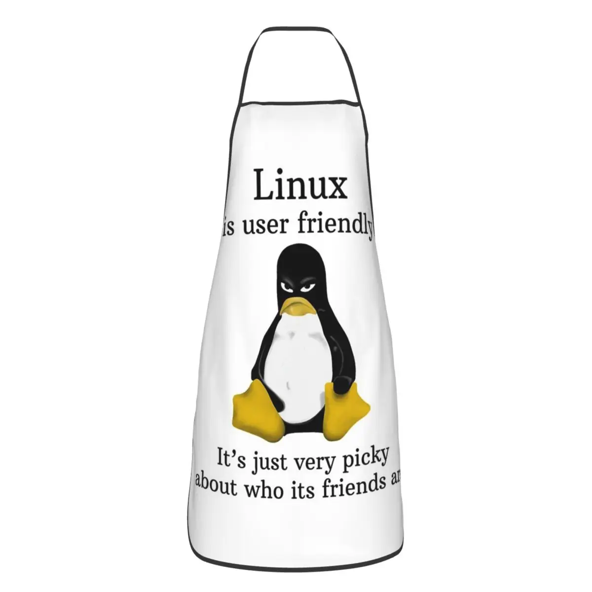 Linux Is User Friendly Its Just Very Picky Aprons Chef Baking Tablier Waterproof Bib Kitchen Cleaning Pinafore for Women Men