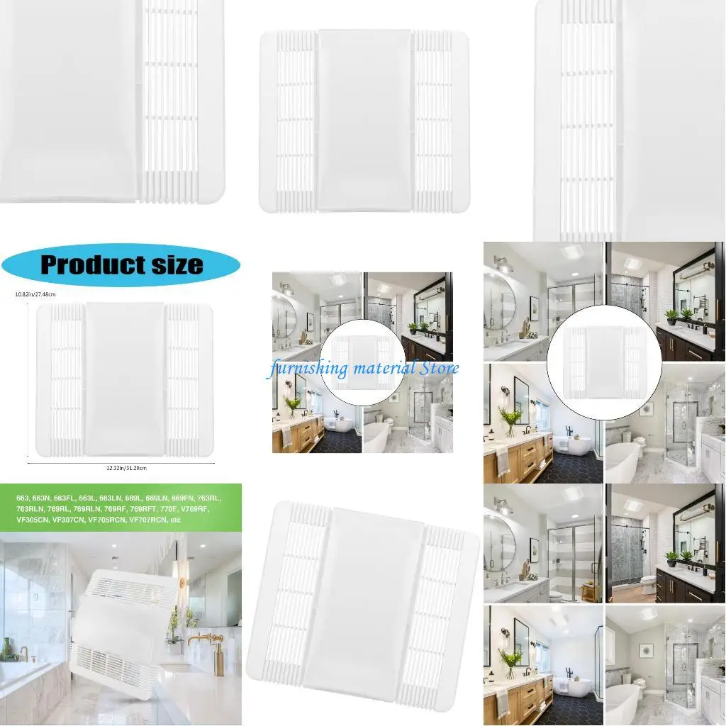 

Y5GD Bathroom Exhaust Vent Grille Fan Light Cover Replacement 85315000 Ventilation Fan Grille Lens Bathroom Vent Accessory