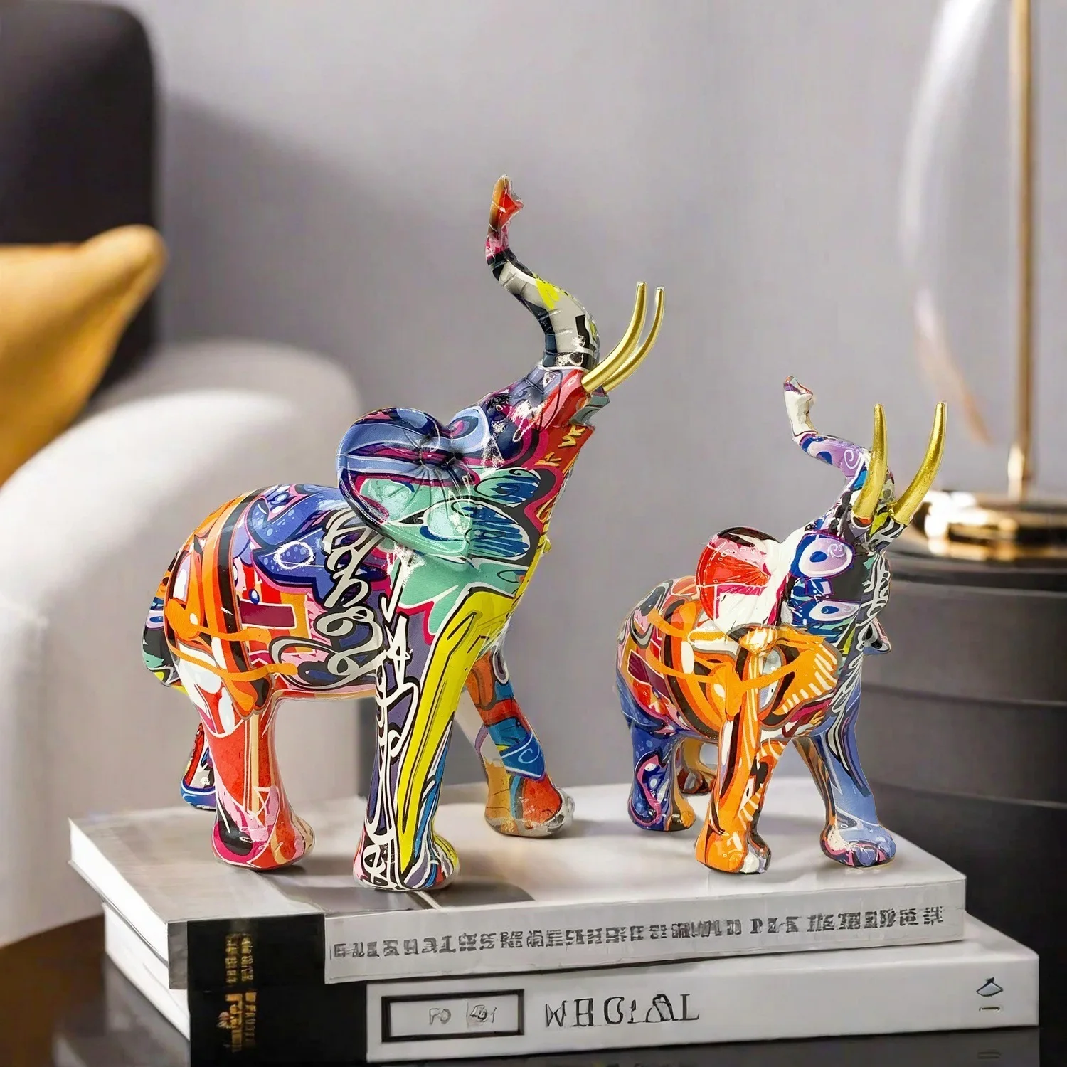 

American Retro Elephant Ornaments Home Decor Creative Resin Crafts Living Room Office Desktop Decoration Simple Creative Decor