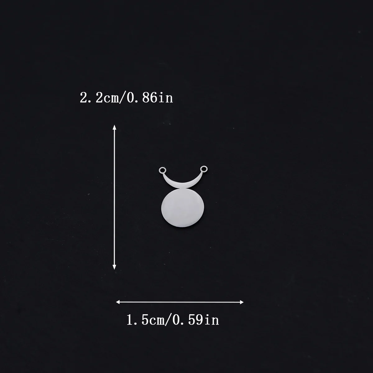 3pcs Crescent Phase Charms Stainless Steel Moon Round Plate Pendant Connector for DIY Jewelry Making Necklace Bracelet Findings