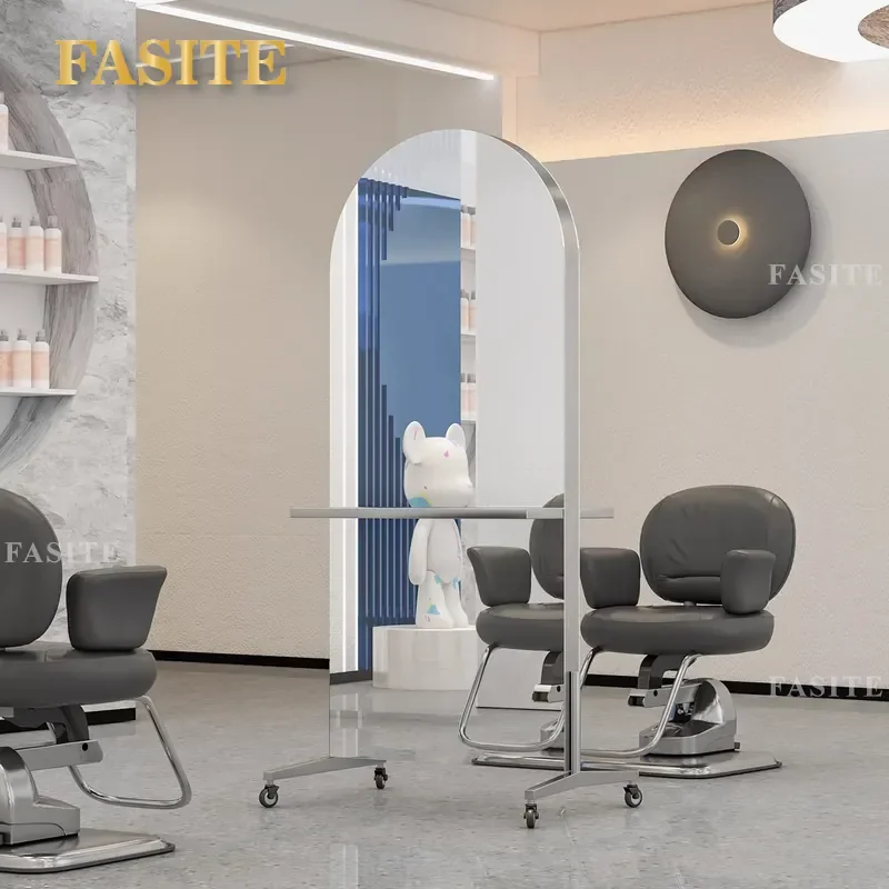 For Hair Double Sided Mirror Removable Barber Shop Cutting Perm Dyeing Area High End Furniture