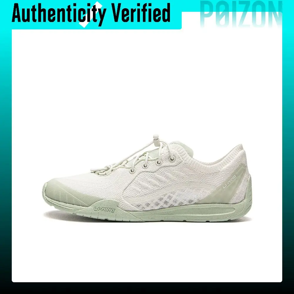 Li Ning Film Fufeng Slip Resistant, Abrasion Resistant, Lightweight Low top Casual Shoes Women's White Green AGLW202-3