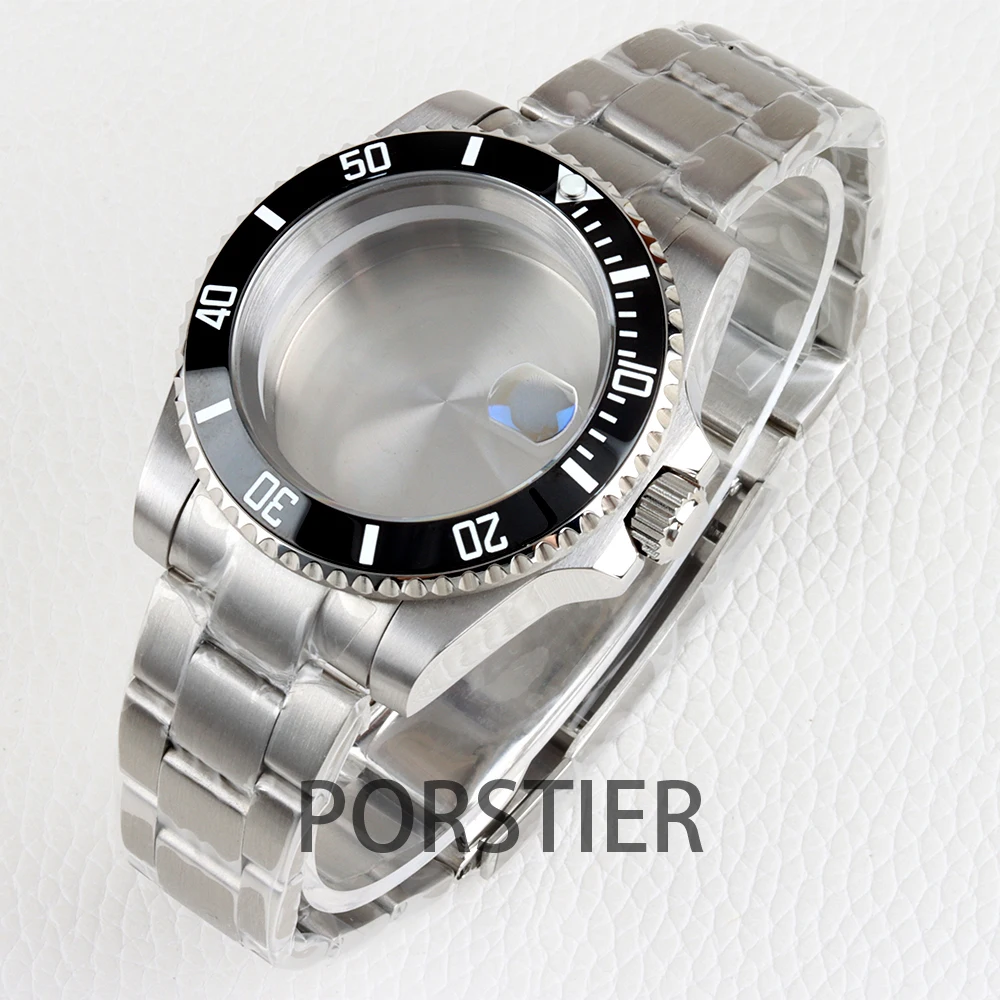 

40mm NH35 Watch Case Sapphire Glass for SUB GMT Yacht Mod NH34 NH35 NH36 movement 28.5mm Dial Oyster Bracelet Water Resistant