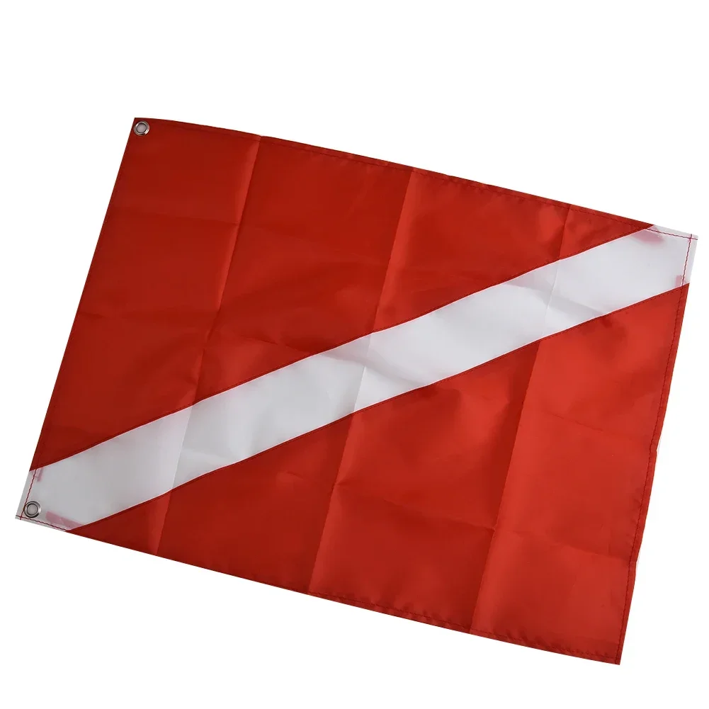 1PC Scuba Dive Boat Flag Scuba Diving Sign Durable Marker Lightweight Red And White Swimming Flags Accessories