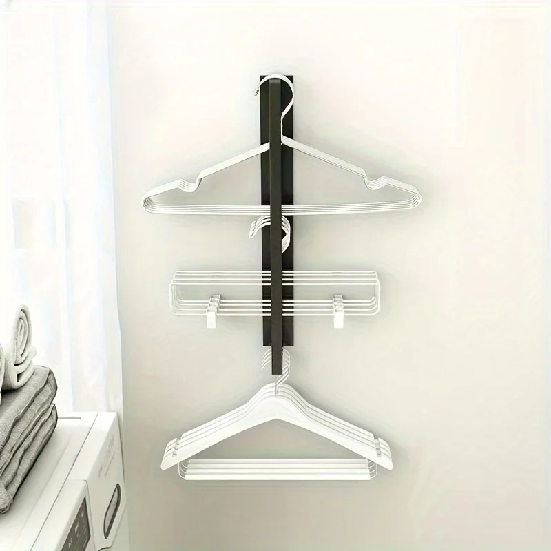 1 Magnetic Clothes Rack, Storage Rack, Washing Machine, Side Space Saving, Wall Mounted Towel Rack for Increased Storage Space