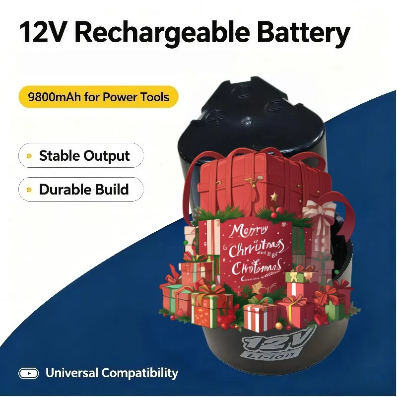 12V 9800mAh High Capacity Rechargeable Lithium‑ion Battery Fit for Electric Drill Screwdriver Mini Angle Grinder