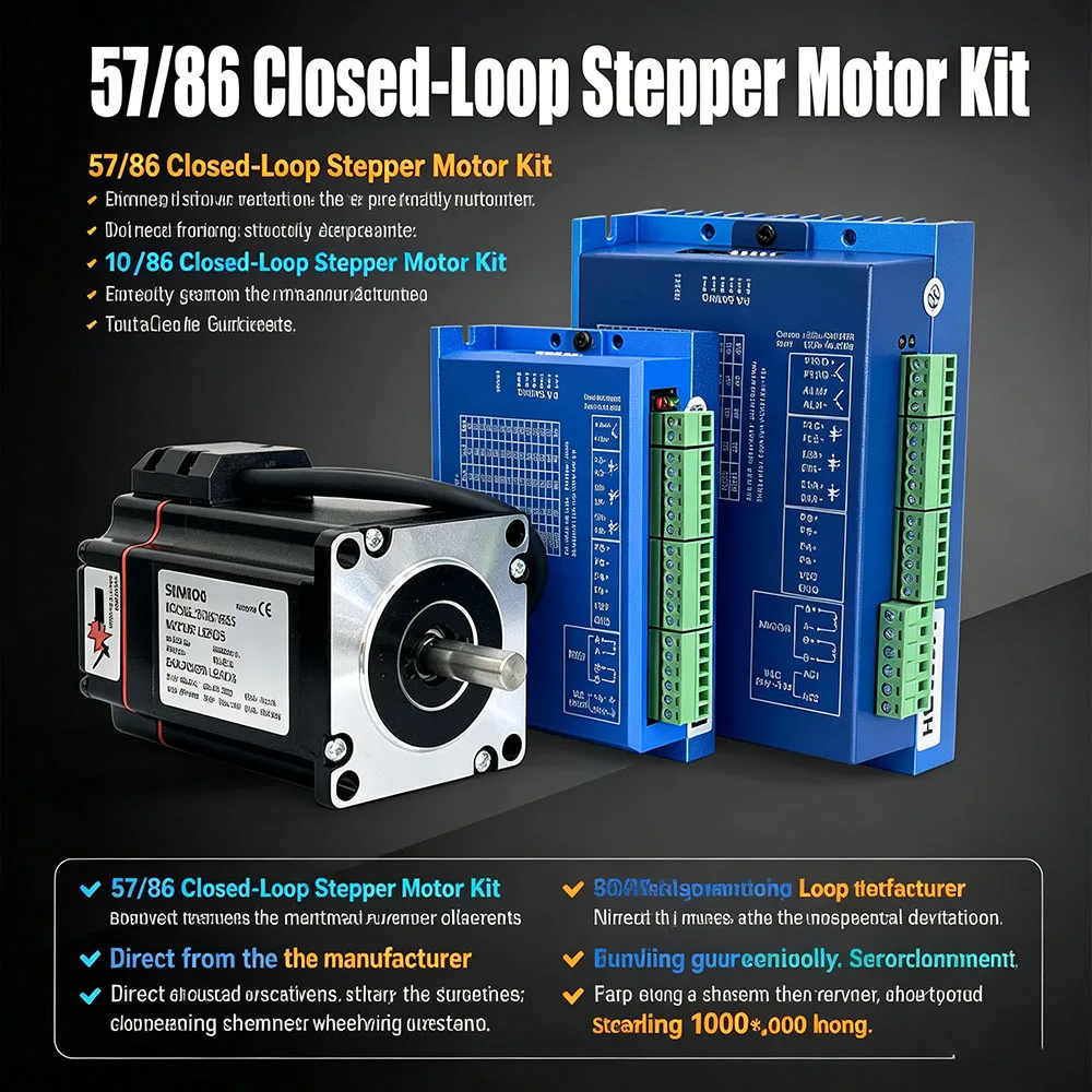 160W 320W 360W 480W 57/86 Closed-Loop Stepper Motor Kits 2/3/12N High-Speed Hybrid Closed-Loop Stepper DC Motor Driver CNC Kits