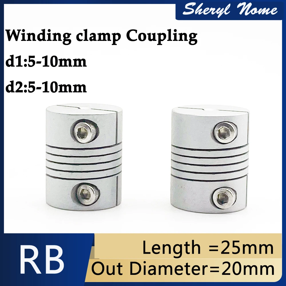 

RB elastic threaded coupling with wound outer diameter of 20, length of 25, inner diameter of 5/6/6.35/8/9.5/10mm