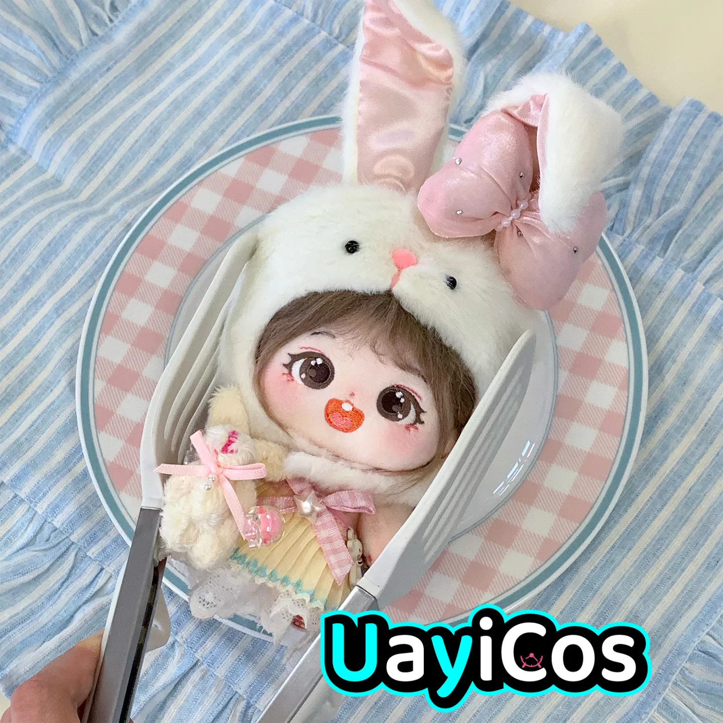 

10cm Doll Clothes Cute Rabbit Ear Hair Headgear Dress Skirt Clothing Suit Stuffed Plushies Doll Accessories Anime Toy Kids Gifts