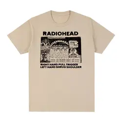 Radiohead-T-shirt unisexe vintage, hip hop, rock, bande dessinée, en coton, pour hommes et femmes