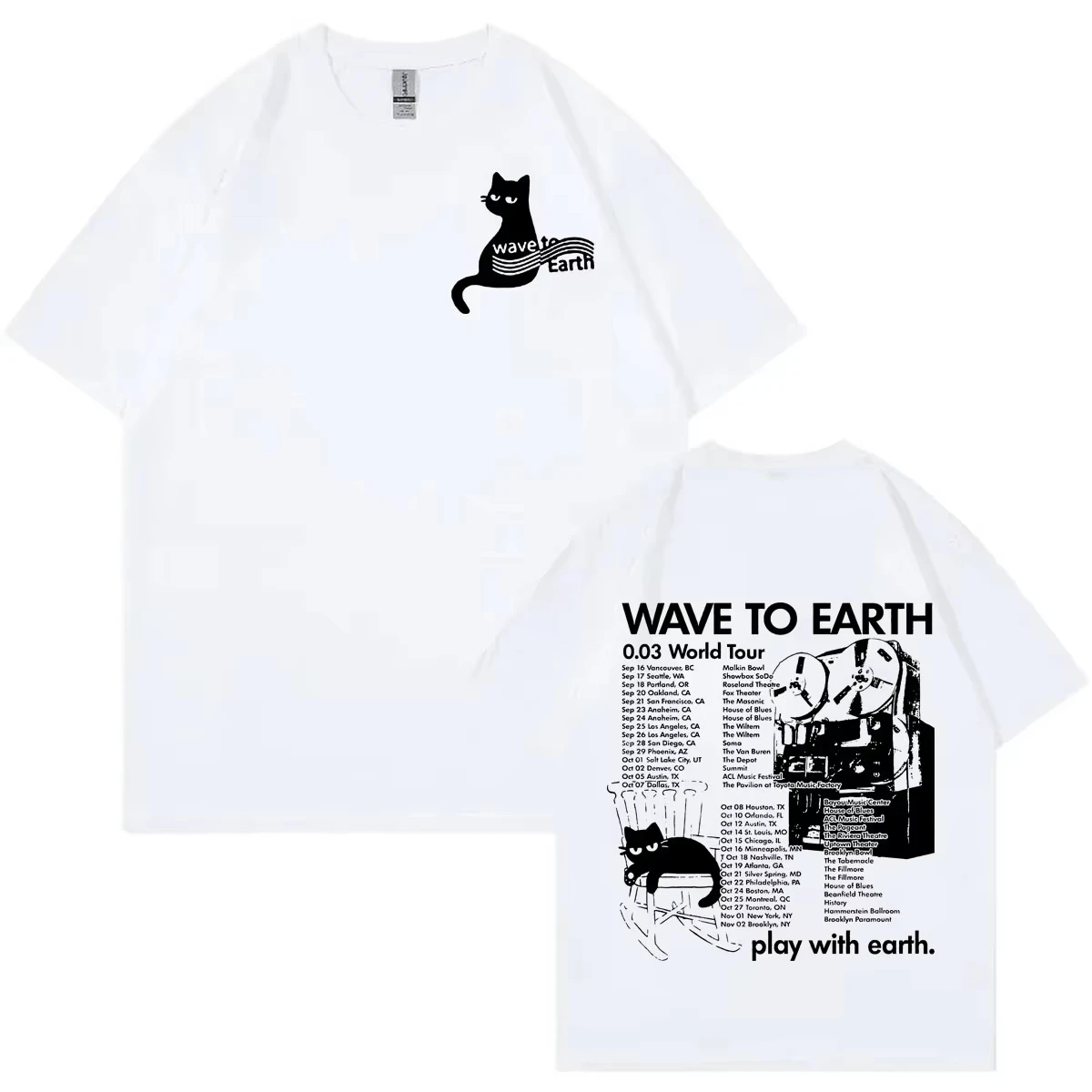 Camiseta Wave To Earth 0.03 World Tour para hombre y mujer, camisetas de gran tamaño Harajuku Kpop, camisetas Vintage de manga corta a la moda