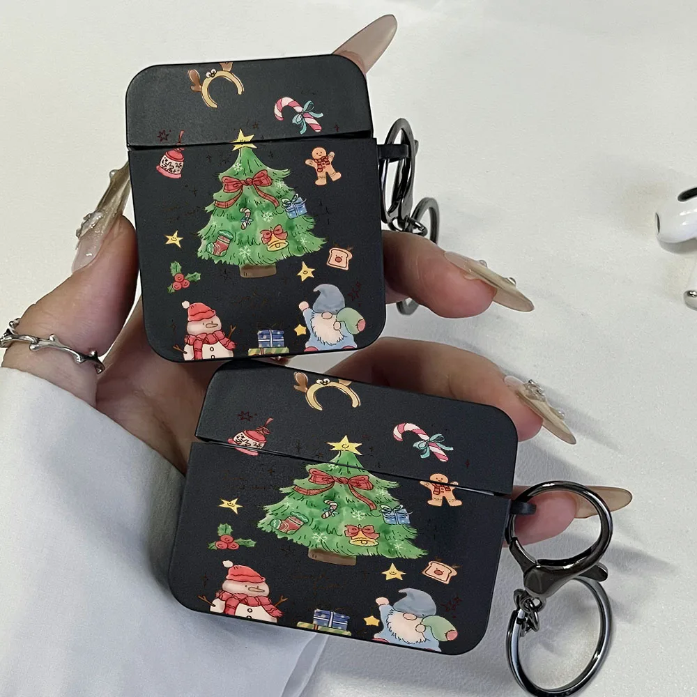 

Christmas Tree Snowman Case for Apple AirPods Pro2/Pro, AirPods 4, 3,1/2 Christmas Pattern Keychain Shockproof Earphone Cover