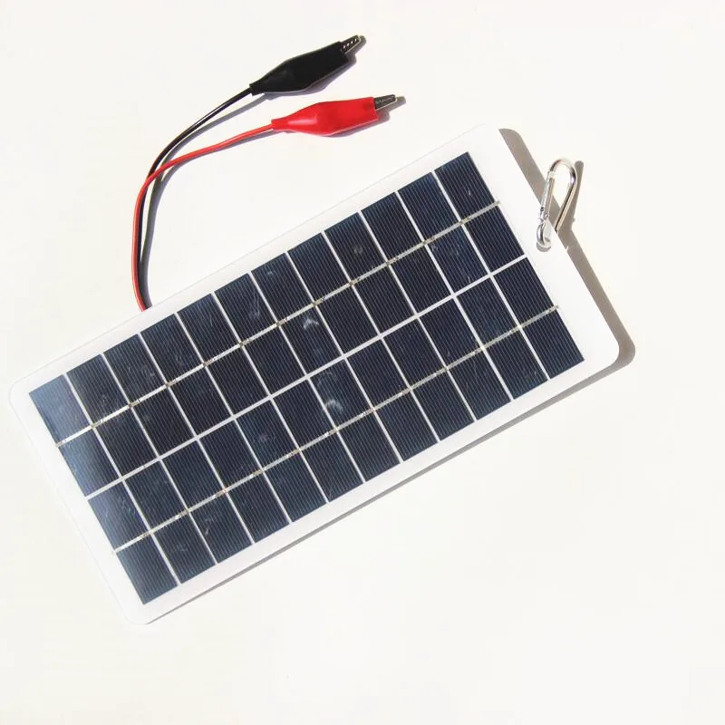 Waterdicht Zonnepaneel 5W 12V Outdoor Diy Zonnecellen Charger Portable Solar System Voor Mobiele Mobiele Telefoon Laders apparaat