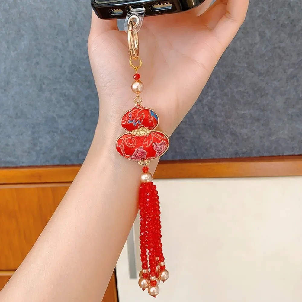 

Ремешок для телефона в национальном стиле с тыквой, кулон с кисточкой из бисера, брелок для мобильного телефона, красочный съемный шарм для мобильного телефона