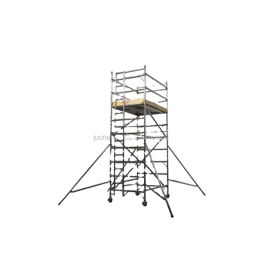 

6m High Straight Self Climbing Aluminum Layher Mobile Stage Ladder Stair Scaffolding For Construction