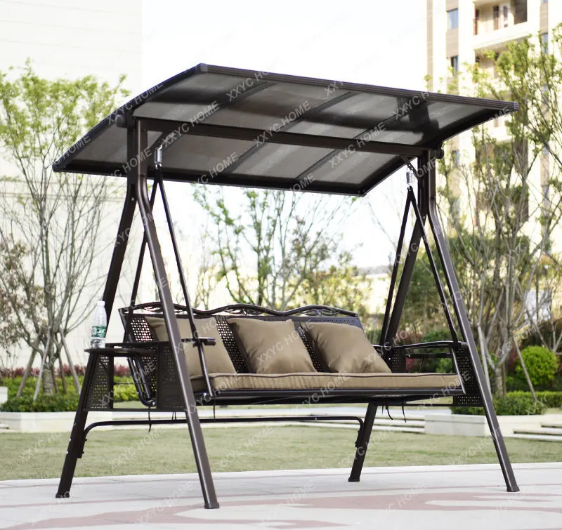 Outdoor swing hanging chair Outdoor courtyard Double rocking chair Adult solar casting balcony Swinging home