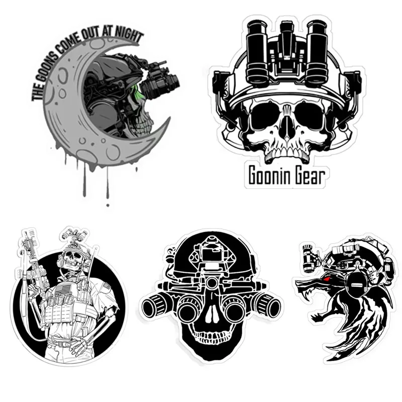 Military Tactical Stickers PVC Combat Skeleton Soldier Wolf Decals Waterproof Car Stickers for Bike Motorcycle Helmet Laptop Cup