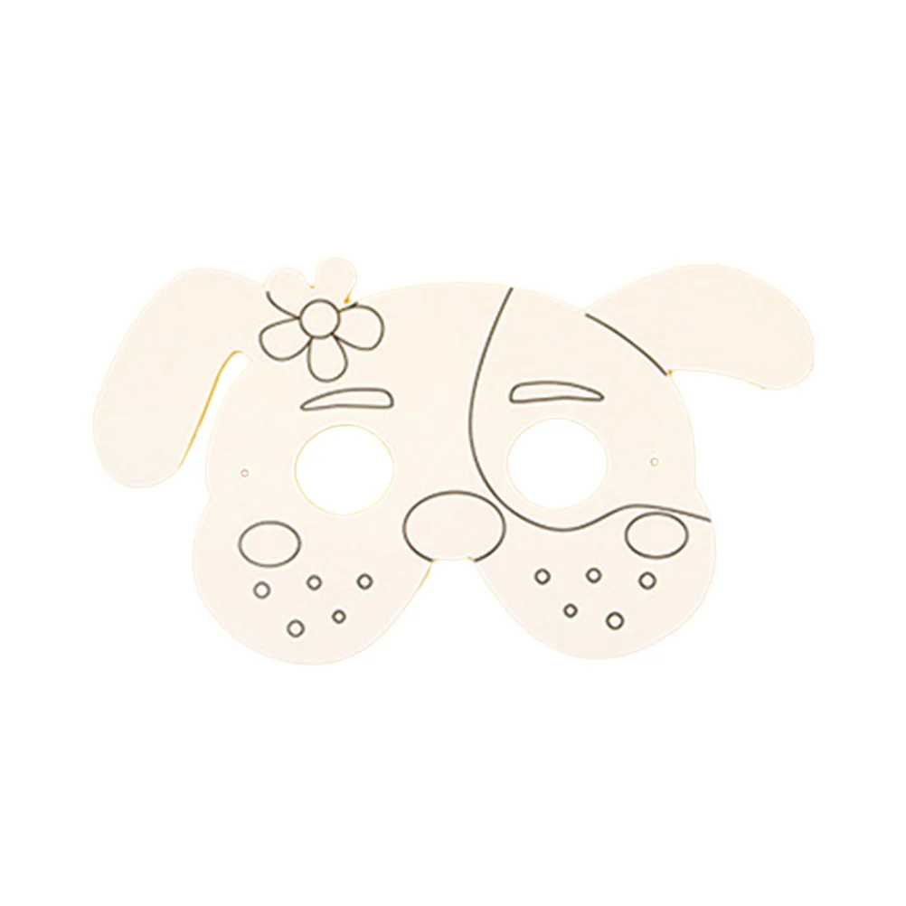 10 PCS White Mask DIY Paper Blank Drawing Coloring The Graffiti Painting Animal Child