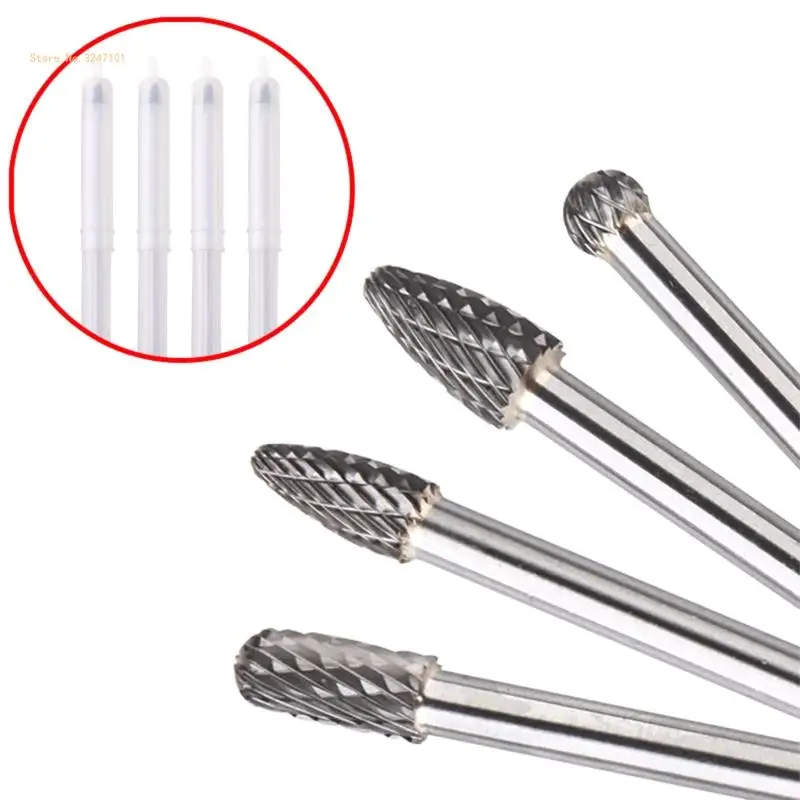 Burr Set 6mm Shank Die Grinder Burr Set for Metal 6-Inch Length 4 Pieces Dropship