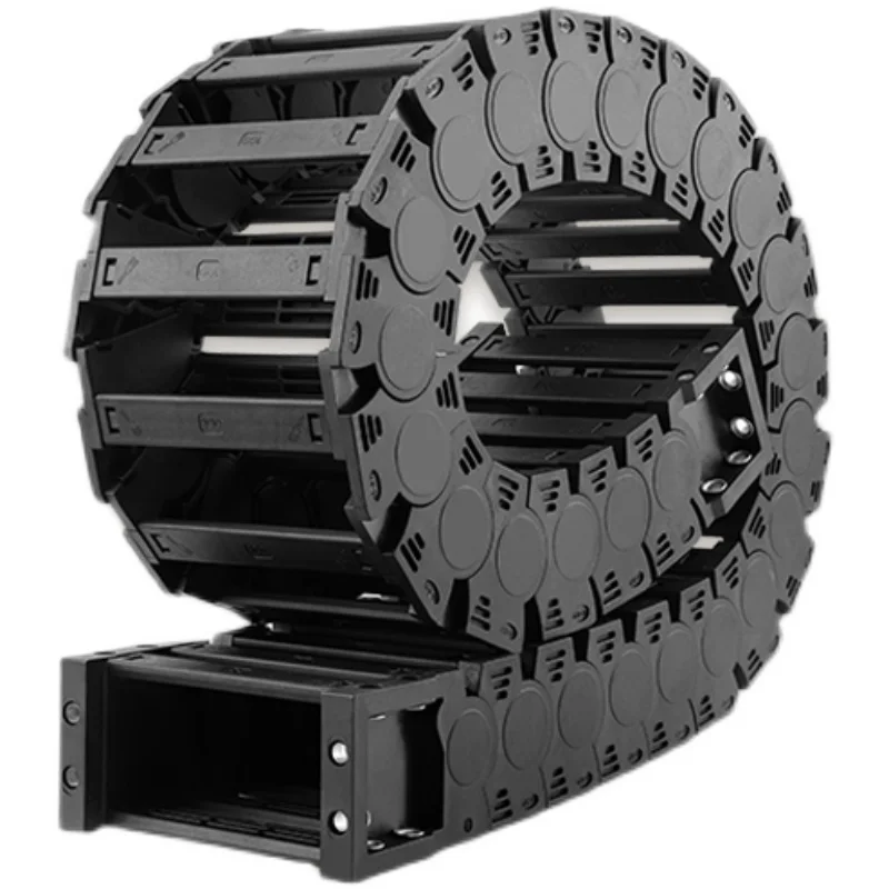 

Высокоскоростная бесшумная нейлоновая цепь, инженерный кабельный корыто, миниатюрный мост, пластиковая направляющая канавка для станка, серия 25/28