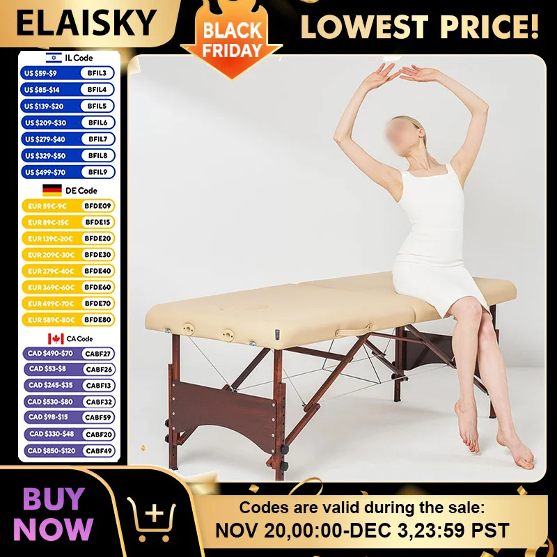 

Складная массажная кровать, домашняя коммерческая массажная кровать для прижигания, подъемная ручная кровать для переноски из бука, косметическая кровать с несколькими аксессуарами