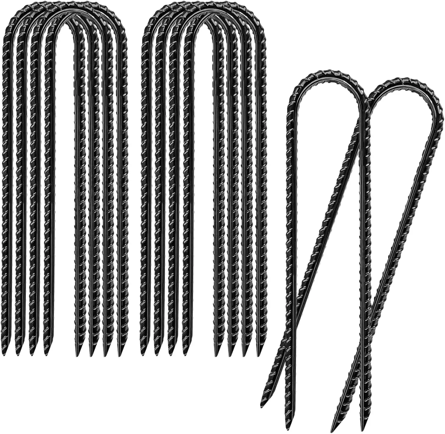 

Heavy Duty U Shape Galvanized Rebar Stakes for Garden Fence, Yard Decor, Trampoline & Tent - 8 Inch, 10 Pack