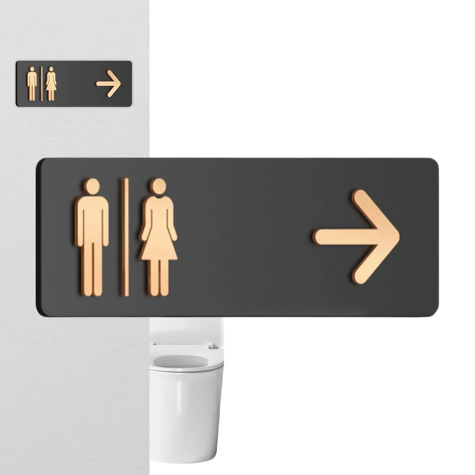 Toilettenschilder für Unternehmen, Acryl-Toilettenleitschilder, selbstklebende WC-Beschilderung für Unternehmen, Zuhause, Büro, Restaurant