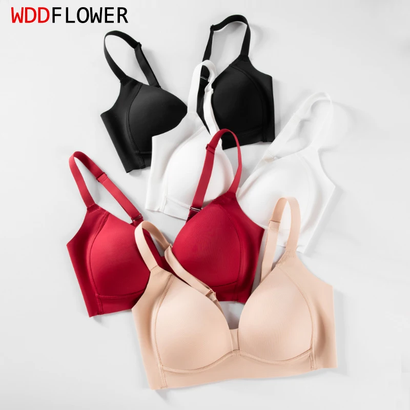 

Women Silk Bra 100% Mulberry Silk Lining 3/4 Cups Everyday wear Concentrated Bra Wire Free Solid Colors Intimates M L XL TG218