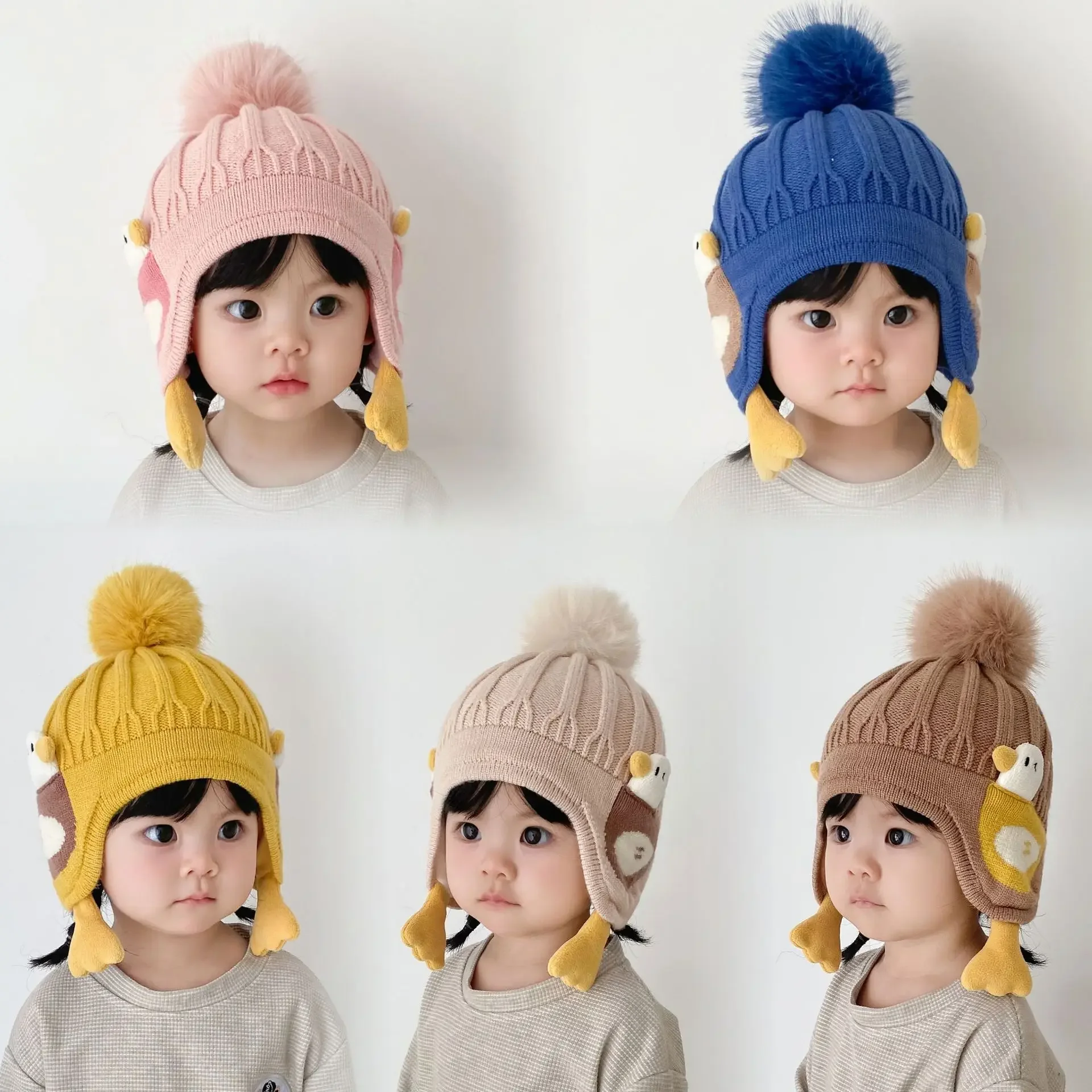 

Baby Hat Autumn and Winter Cute Super Cute Ear Protection Hat for Boys and Girls Thickened Warm Woolen Hat Baby Knitted Hat