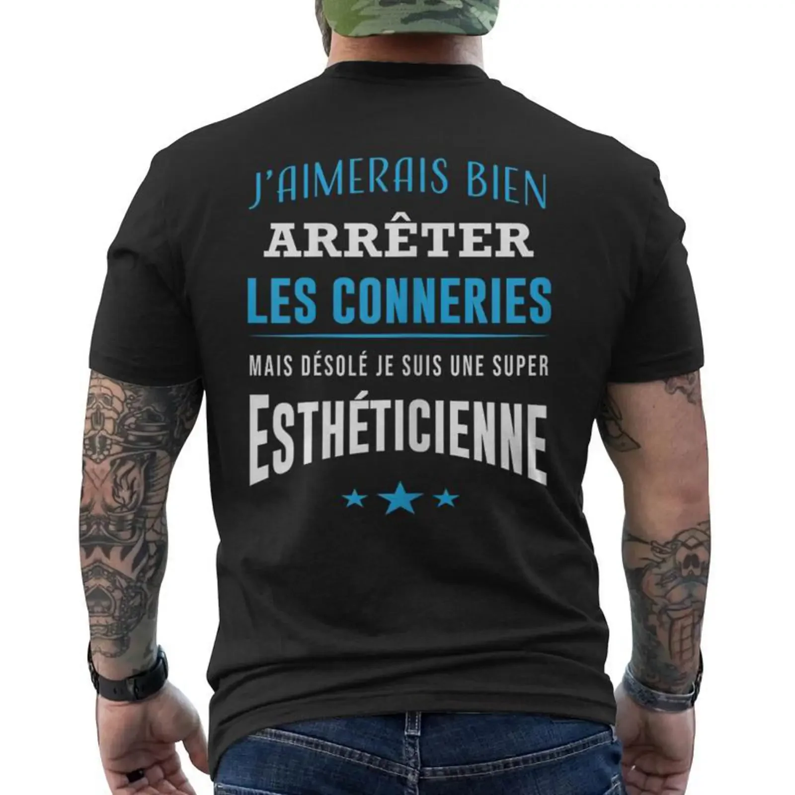 Désolé Jeuis Uneuper Esthéticienne Humour Esthétique T shirt imprimé au dos Cadeauxyz vintage Washed fashion graphic Unisex