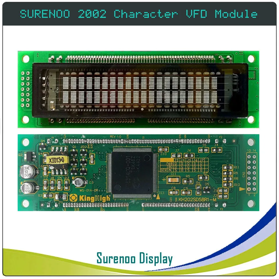 Surenoo 20X2 Parallel Serial SPI VFD Display Screen LCD Module KH202SD58R1-M M202SD16LA HLD202S8J01 20T202DA1J