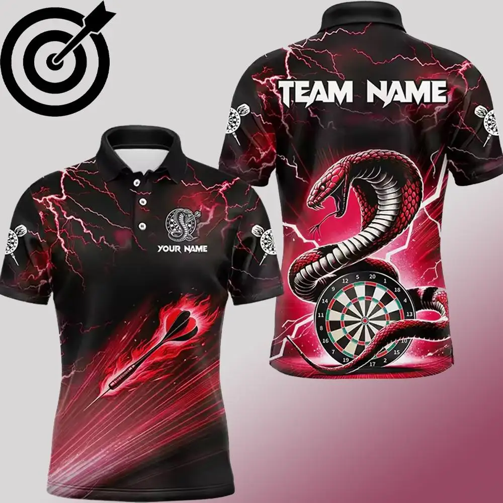 Custom Darts 3D Printed Polo Shirt Personalize With Your Name Or Team On The Front And Back Casual Even Wear For Competitions