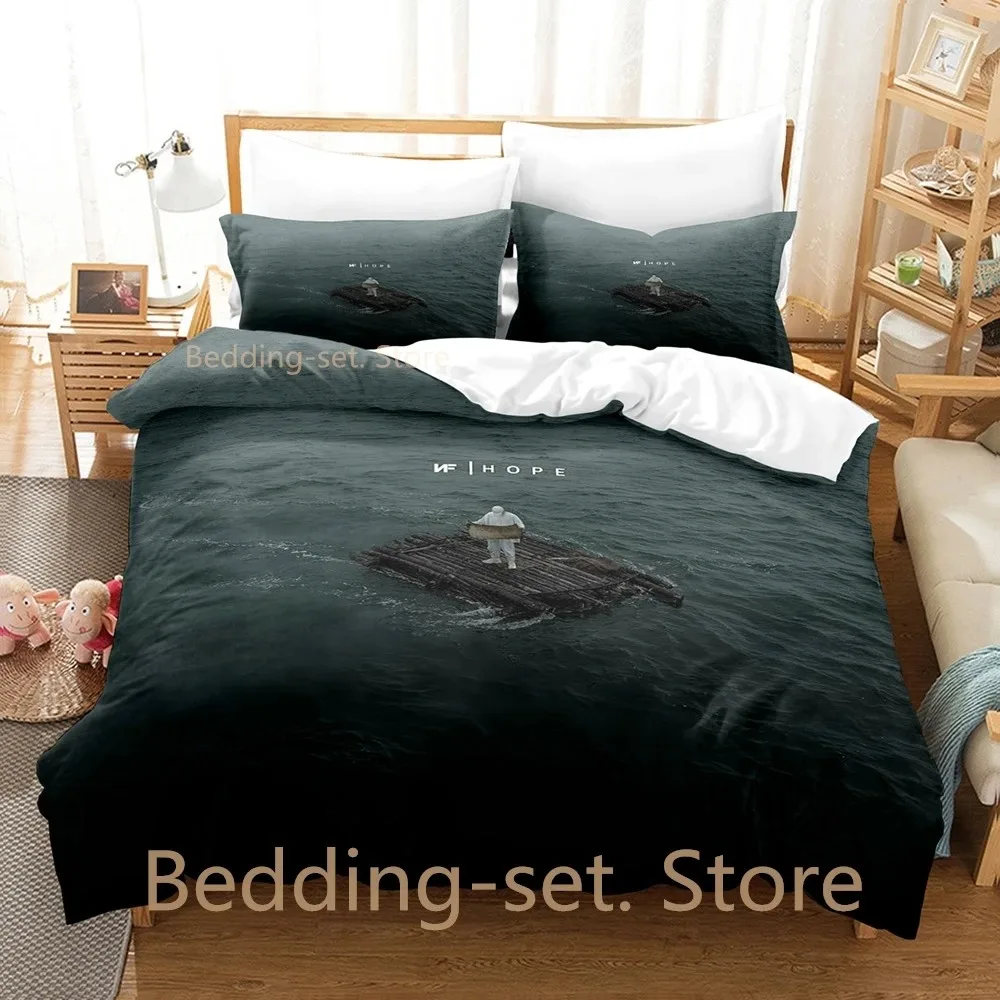 

NF Rapper Hope Bedding Set Single Twin Full Queen King Size Bed Set Adult Kid Bedroom Duvetcover Sets 3D Anime Bed Sheet Set