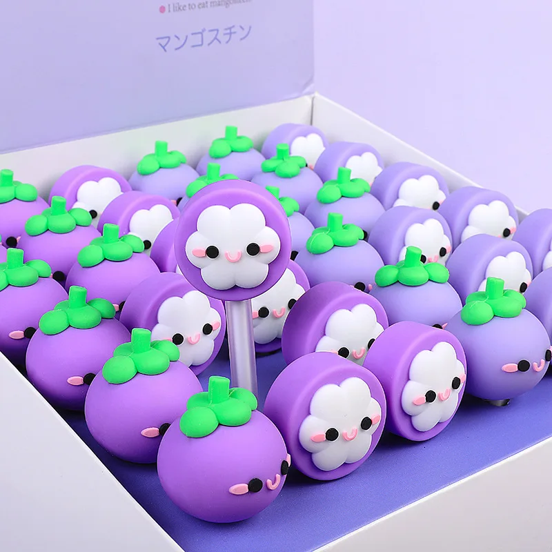 

48 шт., креативная нейтральная ручка с милым рисунком фруктов, черная ручка для подписи, студенческие канцелярские принадлежности