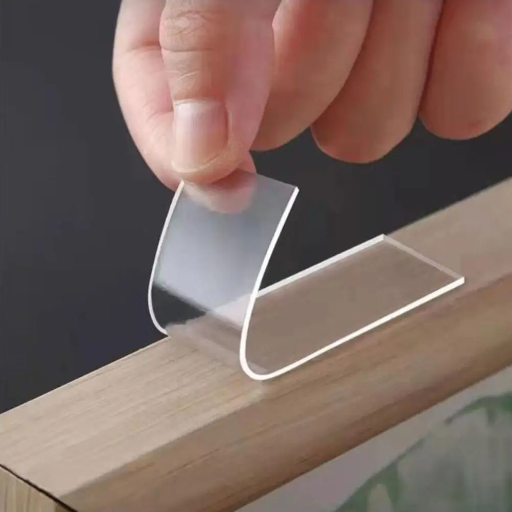 Transparent Double-Sided Stickers Premium Acrylic PVC Tape Cuttable Washable Removable No-Trace Adhesive for DIY Festivals Home