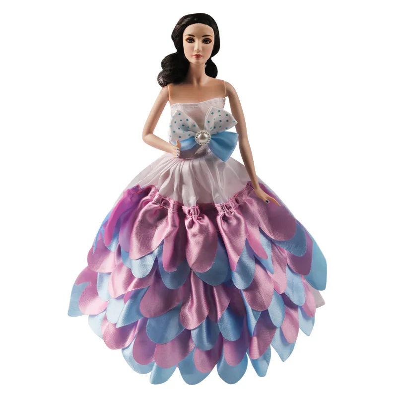 Fashion Ceremonial Dress for Barbie Dolls Wedding Dress Barbie Accessory Bebe Reborn Doll Skirt Princess Clothes Toys for Girls